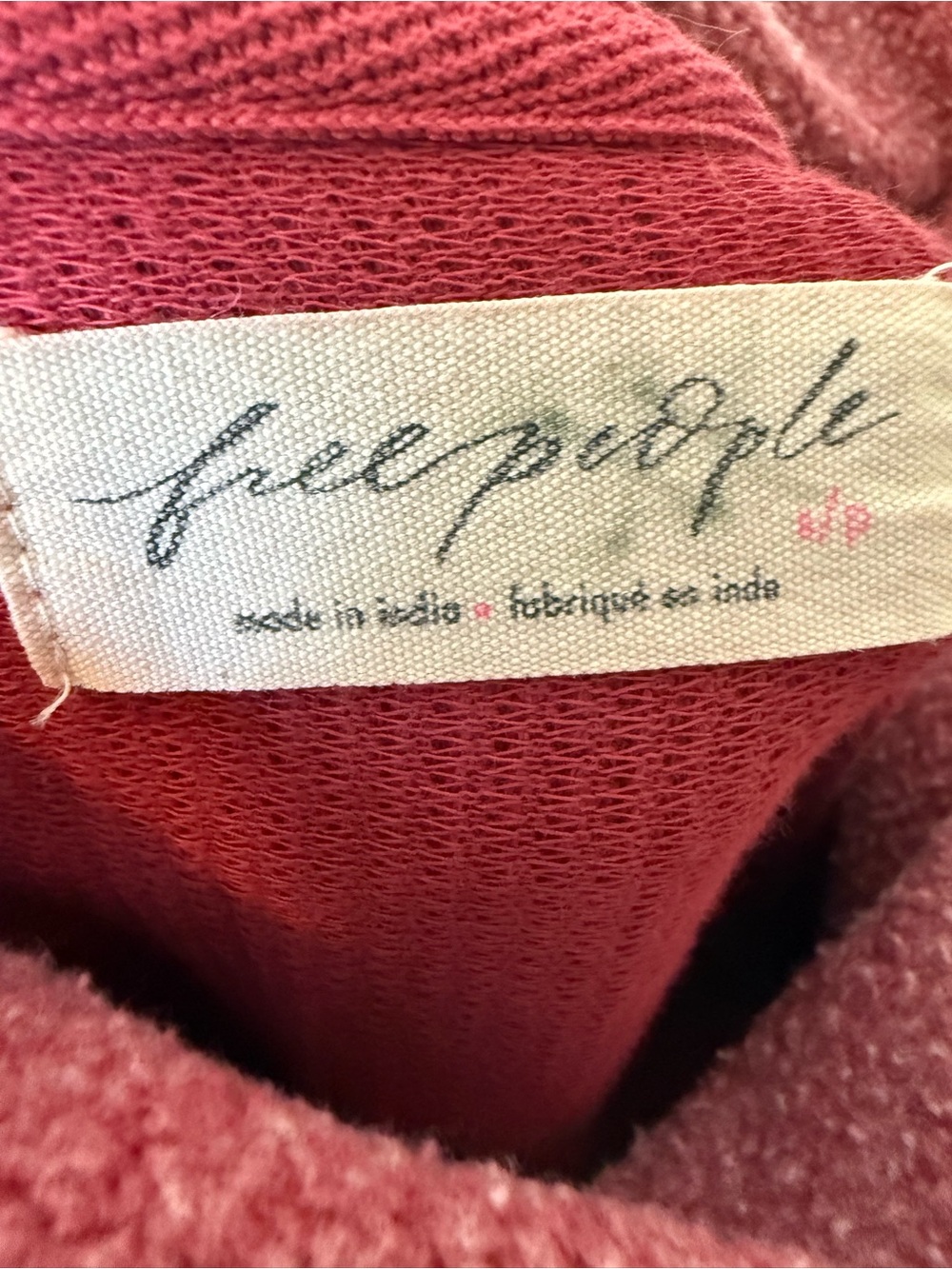 Free People Red Cotton Ella Tunic Sweatshirt Size 8 - Picture 5 of 8